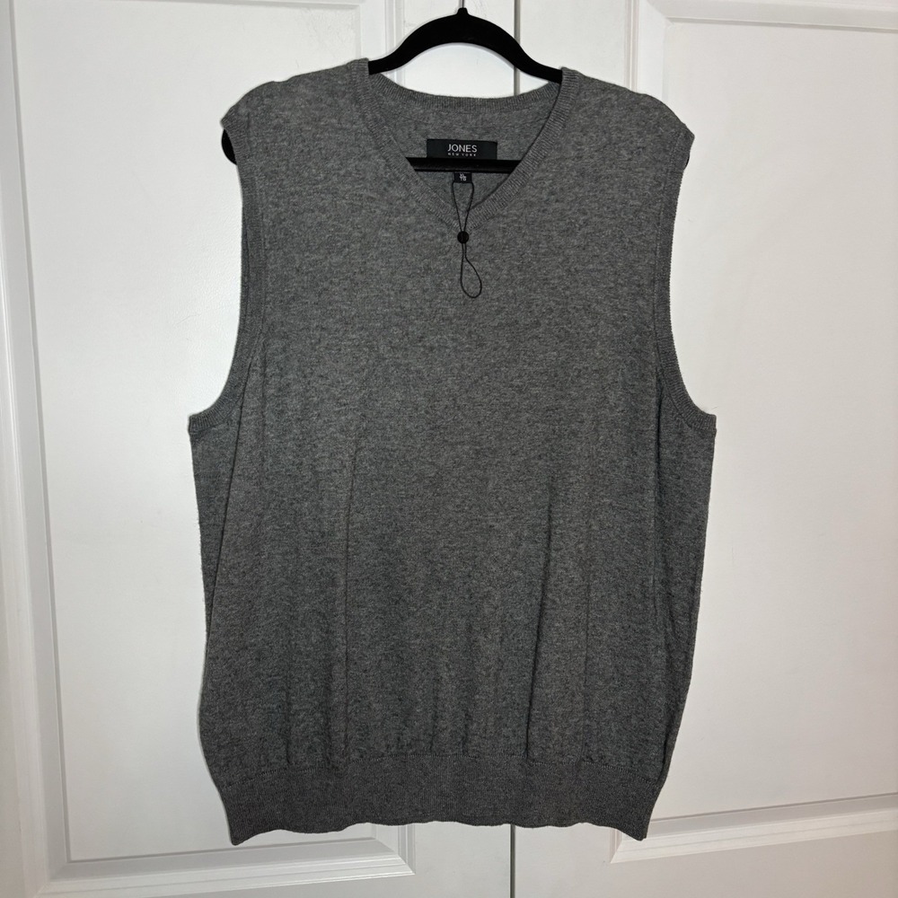 Jones New York Wool Blend Sweater Vest Mens XL Academia Preppy Grandpa